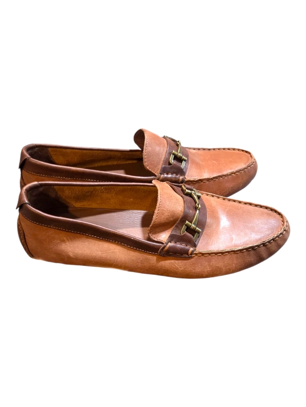 Cole Haan Man Tan Leather Bit Driving Loafers Size 8.5